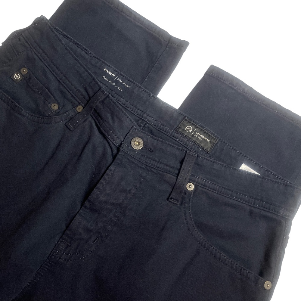 AG Adriano Goldschmied 33 x 32 Men's Slim Straight Jeans Black Pockets